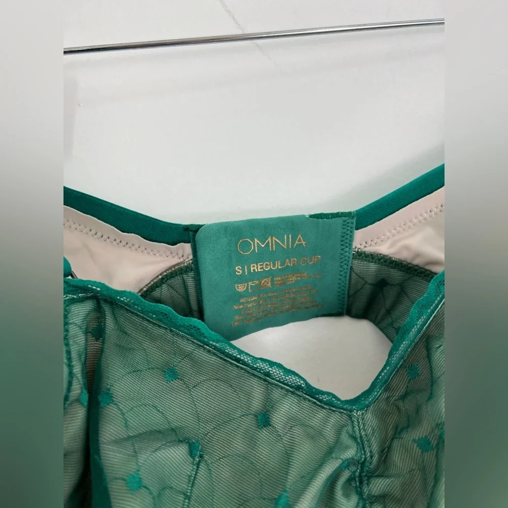 OMNIA S Teal Lace Bralette new